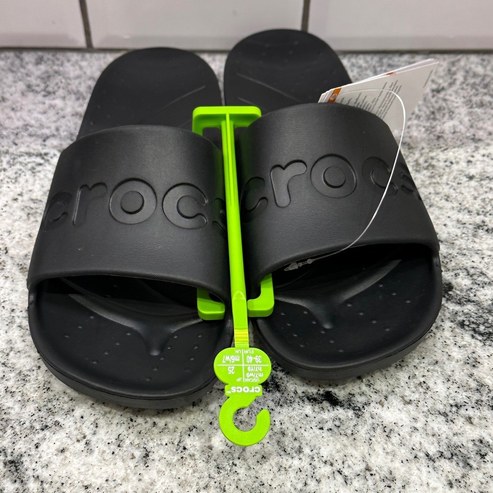 Crocs Slide Classic All Terrain‎ Clog Black Men's Size 7 M US / W 9 US Sandals
